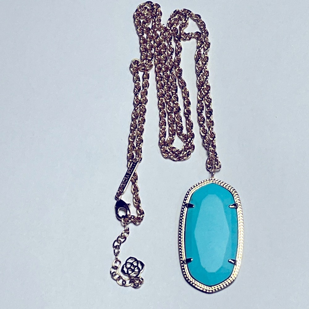 Kendra Scott Turquoise Rae Danielle Necklace with Gold Chain